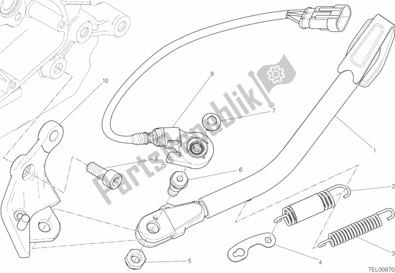 Tutte le parti per il Cavalletto Laterale del Ducati Scrambler Classic Thailand USA 803 2016
